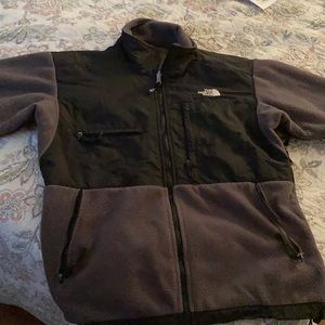 Gray and Black North Face